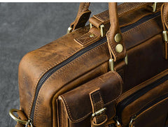 Canvas Leather Mens Womens Dark Coffee Travel Side Bag Messenger Bag Large Shoulder Bag For Men