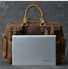 Canvas Leather Mens Womens Dark Coffee Travel Side Bag Messenger Bag Large Shoulder Bag For Men