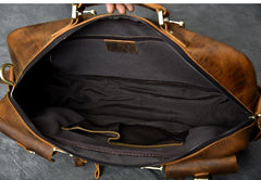 Canvas Leather Mens Womens Dark Coffee Travel Side Bag Messenger Bag Large Shoulder Bag For Men