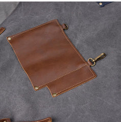Canvas Leather Mens Womens Blue Craftsman Apron Cafe Staff Apron Work Apron for Men