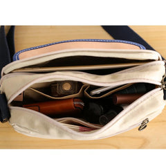 Canvas Leather Mens Womens Green Small 10'' Side Bag Blue Messenger Bag Small Shoulder Bag For Men