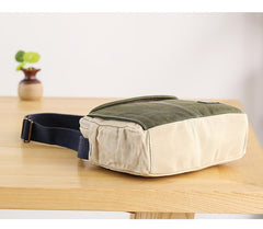 Canvas Leather Mens Womens Green Small 10'' Side Bag Blue Messenger Bag Small Shoulder Bag For Men