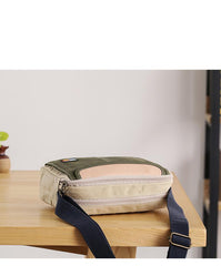 Canvas Leather Mens Womens Green Small 10'' Side Bag Blue Messenger Bag Small Shoulder Bag For Men