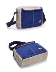 Canvas Leather Mens Womens Green Small 10'' Side Bag Blue Messenger Bag Small Shoulder Bag For Men