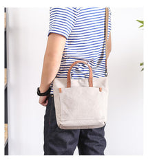 Canvas Mens Womens Large White Handbag Small Tote Bag Khaki Shoulder Tote Purse For Men