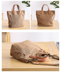 Canvas Mens Womens Large White Handbag Small Tote Bag Khaki Shoulder Tote Purse For Men