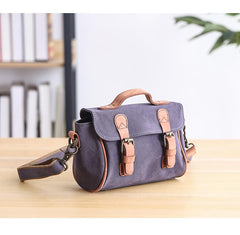 Canvas Leather Womens Green handbag Side Bag Khaki Messenger Bag Small Shoulder Bag For Men
