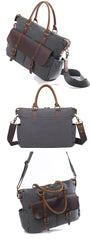 Canvas Leather Mens Womens Handbag Briefcase Bag Side Bag Travel Bag for Women