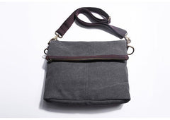 Canvas Mens 13‘’ Side Bag Courier Bag Gray Postman Bag Messenger Bag for Men