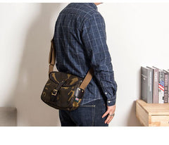 Canvas Mens Saddle Casual Camouflage Shoulder Bag Courier Bag Side Bag Messenger Bag for Men