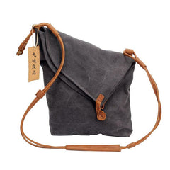 Canvas Mens Womens Casual Gray 12‘’ Shoulder Bag Courier Bag Side Bag Messenger Bag for Men