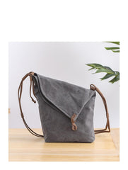 Canvas Mens Womens Casual Gray 12‘’ Shoulder Bag Courier Bag Side Bag Messenger Bag for Men