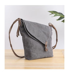 Canvas Mens Womens Casual Gray 12‘’ Shoulder Bag Courier Bag Side Bag Messenger Bag for Men