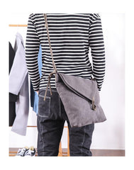 Canvas Mens Womens Casual Gray 12‘’ Shoulder Bag Courier Bag Side Bag Messenger Bag for Men