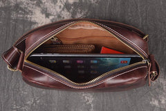 Casual Leather Mens Brown Side Bag Small Messenger BAG Brown Courier Bag FOR MEN