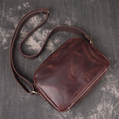 Casual Leather Mens Brown Side Bag Small Messenger BAG Brown Courier Bag FOR MEN