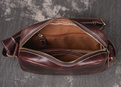 Casual Leather Mens Brown Side Bag Small Messenger BAG Brown Courier Bag FOR MEN