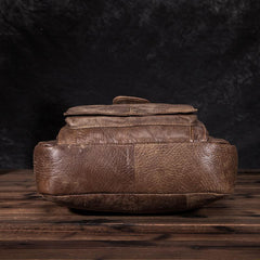 Brown Leather Mens Vertical Briefcase Work Bag Handbag Vertical 10 inches Shoulder Bags Business Bags For Men