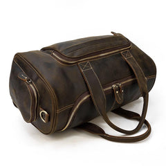 Casual Brown Leather Men Overnight Bags Handbag Travel Bags Weekender Bags For Men