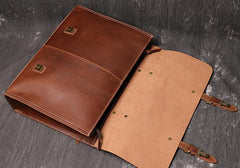 Casual Leather Men's Brown Professional Briefcase 15‘’ Laptop Handbag Business Bag For Men