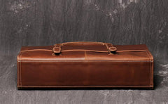 Casual Leather Men's Brown Professional Briefcase 15‘’ Laptop Handbag Business Bag For Men