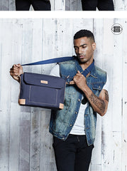 Canvas Leather Mens Khaki Side Bag Messenger Bag Khaki Canvas Courier Bag for Men