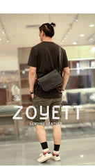 Cool Black Leather Mens Small Courier Bags Black Messenger Bags Brown Postman Bags For Men