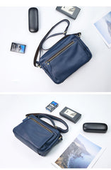 Casual Black Leather Mens Small Courier Bags Messenger Bag Brown Postman Bags For Men
