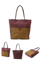 Casual Canvas Leather Black Ladies Mens Shopping Bag Tote Bag Shoulder Bag Tote Purse For Women
