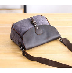 Waxed Canvas Leather Mens 10'' Khaki Side Bag Shoulder Bag Messenger Bag for Men
