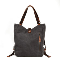 Casual Canvas Leather Womens Mens Gray Tote Bag Shoulder Bag Khaki Tote Purse For Women