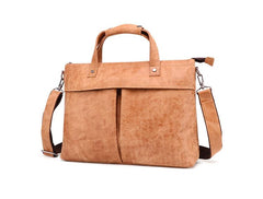 Vintage Fashion Leather Mens 13inch Briefcase Laptop Shoulder Bag Business Bag Handbag For Men