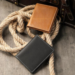 Casual Mens Black billfold Card License Wallet Brown Bifold Card Wallet Card Holder For Men