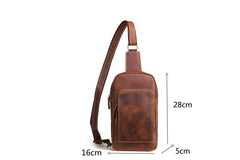 Casual Leather One Shoulder Backpack Chest Bag Sling Bag Sling Crossbody Bag For Men