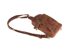 Casual Leather One Shoulder Backpack Chest Bag Sling Bag Sling Crossbody Bag For Men