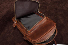 Casual Leather One Shoulder Backpack Chest Bag Sling Bag Sling Crossbody Bag For Men