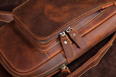 Casual Leather One Shoulder Backpack Chest Bag Sling Bag Sling Crossbody Bag For Men