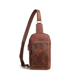 Casual Leather One Shoulder Backpack Chest Bag Sling Bag Sling Crossbody Bag For Men