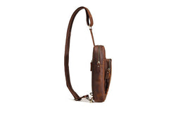 Casual Leather One Shoulder Backpack Chest Bag Sling Bag Sling Crossbody Bag For Men