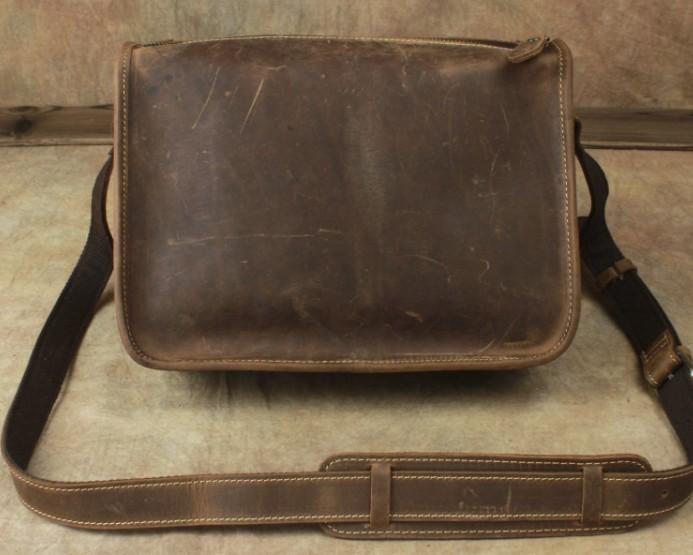 Casual Leather Brown Mens Vintage 10inch Side Bag Messenger Bag Should