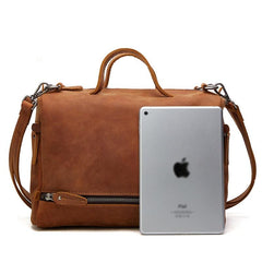 Casual Leather Mens Brown Messenger Bag Travel Bag Handbag Shoulder Bag for Men