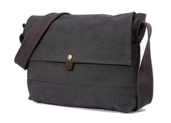Casual Canvas Dark Gray Men's Side Bag Shoulder Bag Postman Messenger Bag For Men