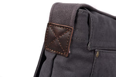 Casual Canvas Dark Gray Men's Side Bag Shoulder Bag Postman Messenger Bag For Men