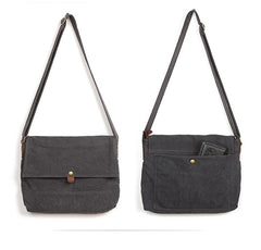 Casual Canvas Dark Gray Men's Side Bag Shoulder Bag Postman Messenger Bag For Men