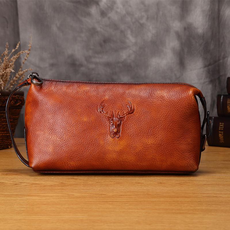 Leather on sale men clutch