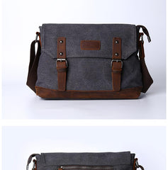Casual Canvas Mens Womens Simple 10‘’ Side Bag Green Courier Bag Messenger Bag Backpack for Men
