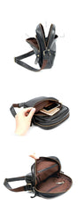 Casual Small Leather Mens Black Side Bags Small Vertical Postman Bag Messenger Bags For Men