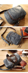 Casual Small Leather Mens Black Side Bags Small Vertical Postman Bag Messenger Bags For Men