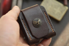 Handmade Leather Mens Standard Zippo Lighter Case With Belt Loop Zippo Cool Standard Lighter Holders For Men