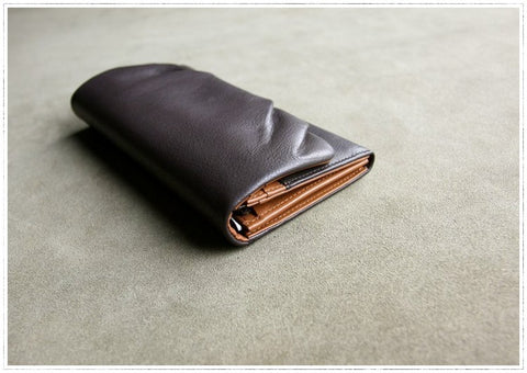 Classic Black Leather Womens Wallet Bifold Clutch Wallet Long Wallet for Women